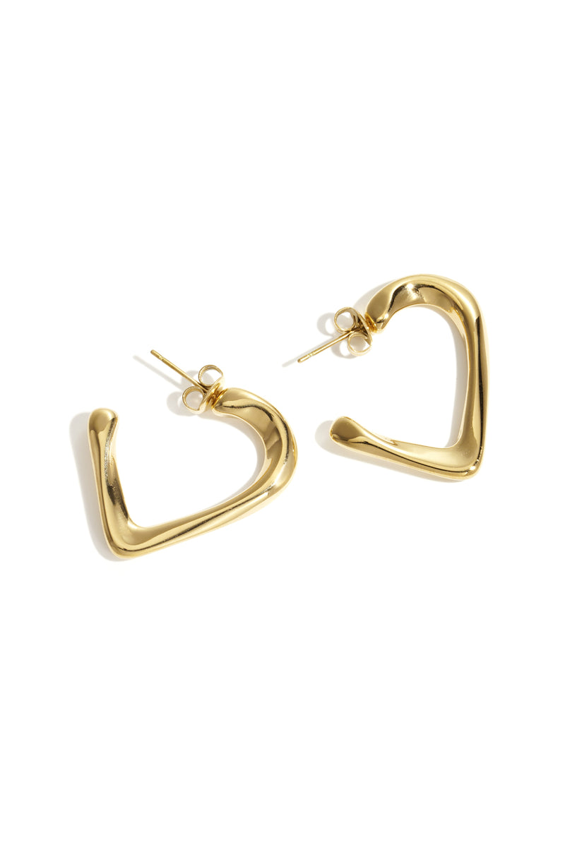 Hoop Earrings Heart Simple Daily Simple Series Women's jewelry
