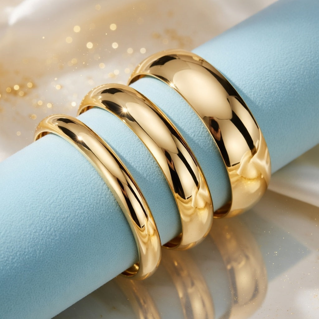 Set de 3 Bracelets Joncs Dorés