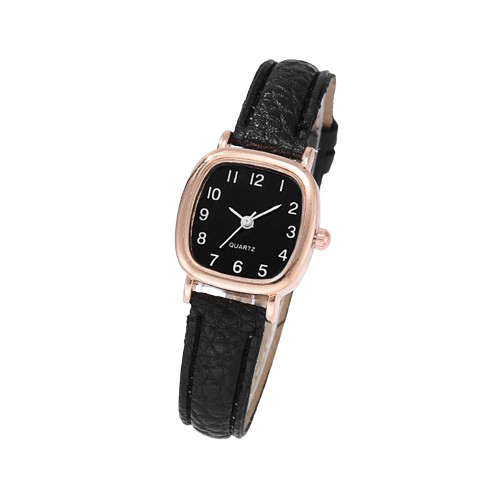 Montre Carrée | Acier Inoxydable et Similicuir