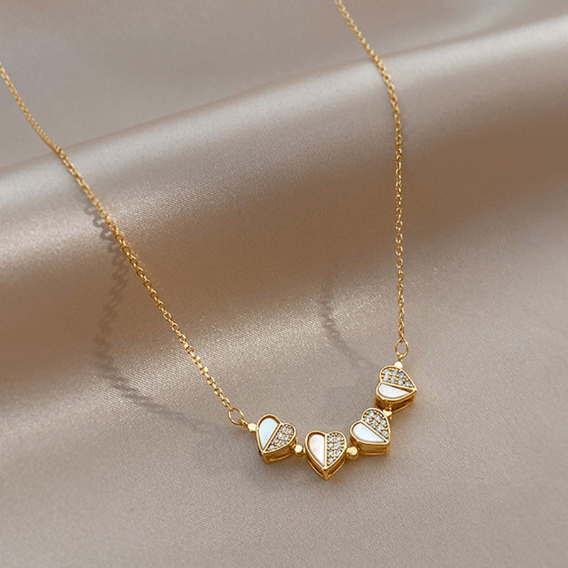 Collier Trèfle à Quatre Cœurs Magnétique  | Acier Inoxydable